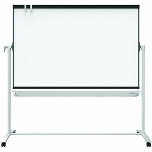 Quartet Magnetic Mobile Presentation Easel - 48" (4 ft) Width x 36" (3 ft) Height - White Painted Steel Surface - Graphite Frame - Magnetic - Assembly Required Product Image 