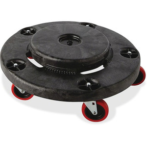 Rubbermaid Commercial Brute Quiet Dolly - 350 lb Load Capacity - Plastic - 6.60" Height - Black - (RCP264043BLACT) Product Image 