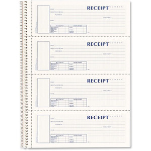 Rediform 3-part Wirebound Money Receipt Book - Wire Bound - 3 Part - Carbonless Copy - 2.75" x 7" Form Size - Pink, White Product Image 