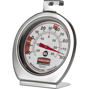 Rubbermaid Commercial Products Thermometer, f/Freezer/Refrigerators, -20 to 80F, 12/CT, SR (RCPPELR80DCCT) View Product Image
