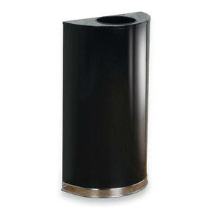 Rubbermaid Commercial 12 Gallon Half Round Steel Receptacle - 12 gal Capacity - (RCPSO1220PLBK) Product Image 