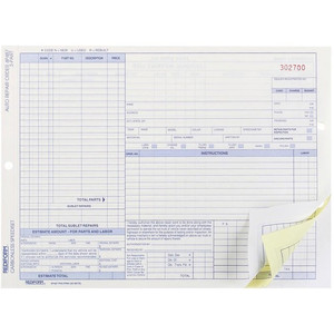 Rediform 3-part Auto Repair Order Forms (RED4P487) View Product Image