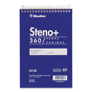 Blueline High-Capacity Steno Pad, Medium/College Rule, Blue Cover, 180 White 6 x 9 Sheets (REDAT12B) View Product Image