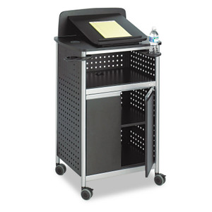 Safco Scoot Multipurpose Mobile Lectern, 28.75 x 22 x 49.75, Black/Silver (SAF8922BL) View Product Image