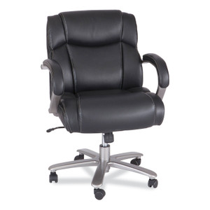 Safco Lineage Big&Tall Mid Back Task Chair 24.5" Back, Max 350lb, 19.5" to 23.25" High Black Seat,Chrome,Ships in 1-3 Business Days (SAF3504BL) View Product Image