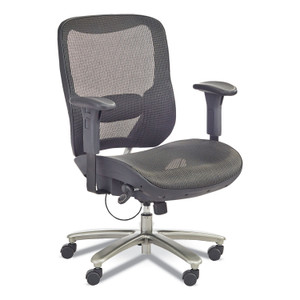 Safco Lineage Big & Tall All-Mesh Task Chair, Supports 400lb, 19.5" - 23.25" High Black Seat,Chrome Base,Ships in 1-3 Business Days (SAF3505BL) View Product Image