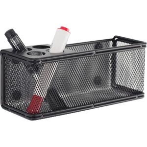 Onyx Mesh Magnetic Marker Basket - 3" Height x 8" Width x 3.25" Depth - Sturdy - Black - Steel, Mesh Product Image 