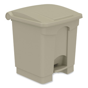 Safco Plastic Step-On Receptacle, 20 gal, Metal, Tan, Ships in 1-3 Business Days (SAF9924TN) View Product Image