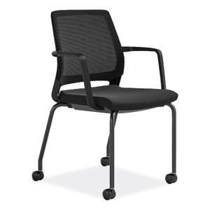 Safco Medina Guest Chair, Supports Up to 275 lb, 18" Seat Height, Black Seat/Back/Base View Product Image