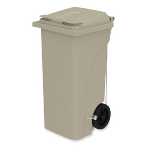 Safco Plastic Step-On Receptacle, 32 gal, Metal, Tan (SAF9926TN) View Product Image