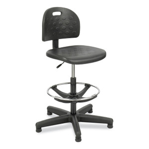 Safco Soft Tough Economy Workbench Chair, Supports 250 lb, 22" to 32" High Black Seat, Black Back/Base, Ships in 1-3 Business Days (SAF6680) View Product Image