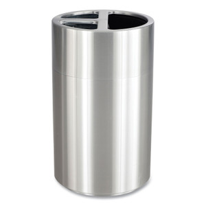 Safco Triple Recycling Receptacle, 40 gal, Steel, Brushed Aluminum, Ships in 1-3 Business Days (SAF9941SS) View Product Image