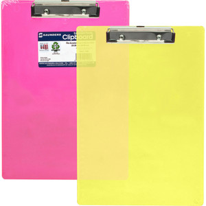 Saunders Plastic Clipboard, Letter, Holds 1/2" of Paper, Neon Pink (SAU21594) View Product Image