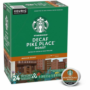 Starbucks K-Cup Decaf Pike Place Roast Coffee - K-Cup - Pike Place Roast - Decaffeinated Product Image 