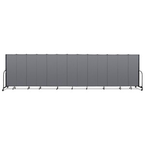 Screenflex Portable Room Divider, 24 ft 1" x 0.75" x 6 ft, Vinyl/Fiberglass/Steel, Gray View Product Image