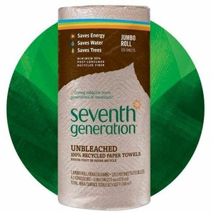Seventh Generation 100% Recycled Paper Towels - 2 Ply - 11" Width x 9" Length - 120 Sheets/Roll - Brown - Paper - (SEV13720) Product Image 