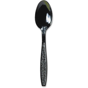 Solo Cup Company Plastic Teaspoon, Heavyweight, 1000/CT, Black (SCCGDR7TS0004) View Product Image