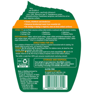 Seventh Generation Disinfecting Surface Cleaner,26 oz., Lemongrass Citrus (SEV22810) View Product Image