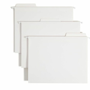 Smead FasTab 1/3 Tab Cut Letter Recycled Hanging Folder - 8 1/2" x 11" - Assorted Tab Position - 11 pt. - White - 10% Recycled Product Image 