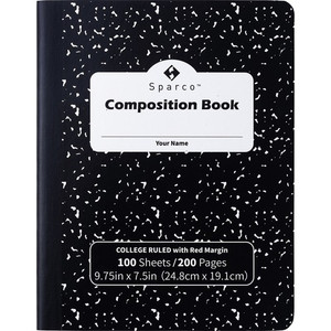 Sparco Composition Notebook, 7-3/10"Wx9-9/10"Lx2-1/10"H, 12/PK, WE (SPR00333) View Product Image