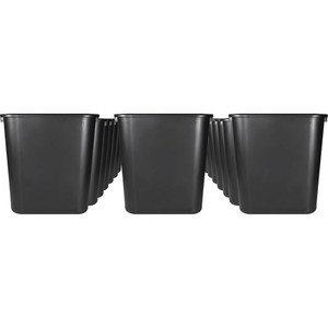 Sparco Rectangular Wastebasket - 7 gal Capacity - Rectangular - 15" Height x 14.5" Width x 10.5" Depth - Polyethylene - Black - (SPR02160CT) Product Image 