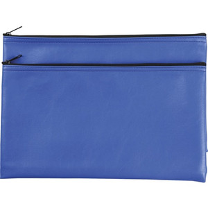 Sparco Carrying Case (Wallet) Cash, Check, Receipt, Office Supplies - Blue - Polyvinyl Chloride (PVC) Body - 11" Width x 6" Depth Product Image 