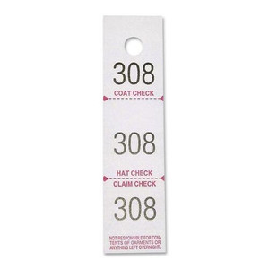 Sparco 3-Part Coat Check Tickets (SPR99300) Product Image