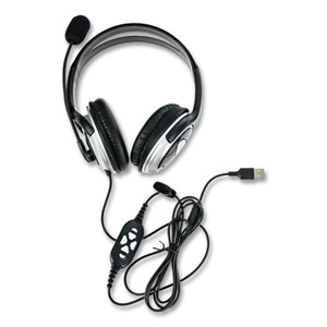 Spracht ZuM Binaural Over The Head Headset, Black/Silver View Product Image