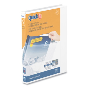 Stride QuickFit Round-Ring View Binder, 3 Rings, 0.63" Capacity, 11 x 8.5, White (STW88000) View Product Image