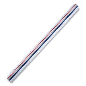 Staedtler Triangular Scale Plastic Engineers Ruler, 12" Long, White with Colored Grooves View Product Image
