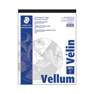 Staedtler Vellum Tracing Paper, 8.5 x 11, White, 50/Pad View Product Image