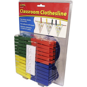 Teacher Created Resources Classroom Clothesline, 7-7/10"Wx10-4/5"Lx2-3/10"H, Multi (TCR62449) View Product Image