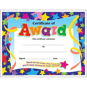 Trend Shoot for the Moon Award Certificate - "Certificate of Award" - (TEPT2951) Product Image 
