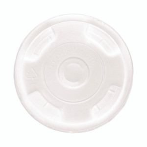 Eco-Products BlueStripe Recycled Content Cold Cup Flat Lids, Fits 9 oz to 24 oz Cold Cups, Plastic, Clear, 100/Pack, 10 Packs/Carton View Product Image