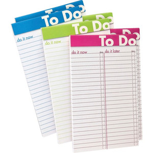 Tops To Do List Notepad, 5"x8", 50Shts, Color Rld, 6/PK, Ast (TOP20002) View Product Image