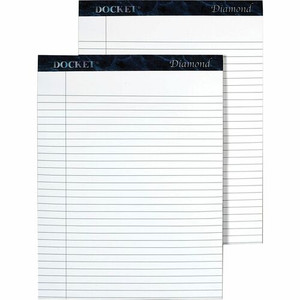 TOPS Docket Diamond Notepads - 50 Sheets - Watermark - Double Stitched - 0.34" Ruled - 24 lb Basis Weight Product Image 