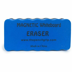 The Pencil Grip Magnetic Whiteboard Eraser - 2" Width x 4" Length - Ergonomic Design, Soft, Dirt Resistant, Magnetic - Blue Product Image 