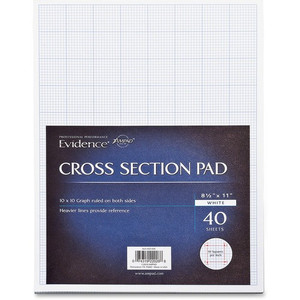 Tops Cross-Section Pad,Ruled 10x10,20lb.,40 Shts,8-1/2"x11",WE (TOP22026) View Product Image