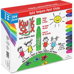 The Pencil Grip Kwik Stix Solid Tempera Pain Sticks, 144/BX, Ast (TPG644) View Product Image