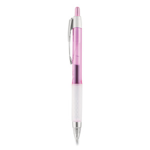 uniball Signo 207 City of Hope Edition Gel Pen, Retractable, Medium 0.7 mm, Black Ink, Translucent Pink/White Barrel, Dozen View Product Image