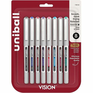uniball™ Vision Rollerball Pen - 0.7 mm Bold Pen Point - Assorted Ink - Liquid Product Image 