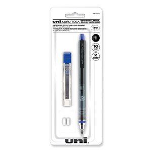 uniball KuruToga Mechanical Pencil, 0.5 mm, HB (#2), Black Lead, Black Barrel View Product Image