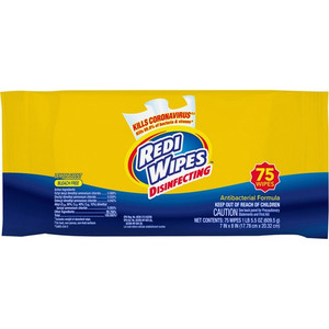 U.S. Nonwovens LLC Disinfecting Wipes,Antibac,Bleach-free,7"x8",75/PK,12/CT,WE (USNREDIW135) View Product Image
