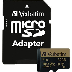 Verbatim Memory Card, microSDHC, w/Adapter, 32GB, BK/GD (VER44033) View Product Image