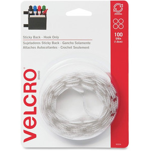 Velcro Industries Sticky Back Tape, Round Coins,5/8" Size,100/PK,White (VEK90204) View Product Image