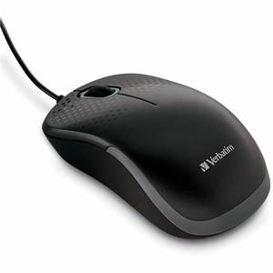 Verbatim Silent Corded Optical Mouse - Black - Optical - Cable - Black - USB Type A Product Image 