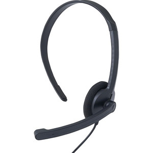 Verbatim Mono Headset with Microphone and In-Line Remote - Mono - Mini-phone (3.5mm) - Wired - 32 Ohm - 20 Hz to 20 kHz Product Image 