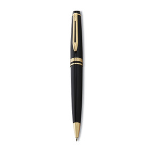 Waterman Expert Ballpoint Pen, Retractable, Medium 1 mm, Blue Ink, Black/Gold Barrel (WATS0951700) View Product Image