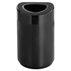 Safco Open Top Round Waste Receptacle, 30 gal, Steel, Black View Product Image