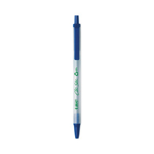 BIC ReVolution Clic Stic Ballpoint Pen, Retractable, Medium 1 mm, Blue Ink, Translucent Frost/Blue Barrel, 48/Pack (BICCSEM48BE) View Product Image